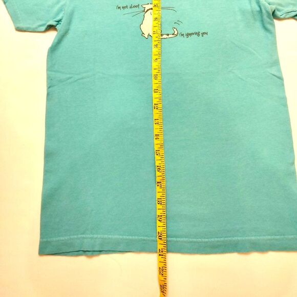 SMALL Ladies Distressed Blue Tee - I'm Not Aloof ... I'm Ignoring You NEW - Picture 8 of 9